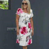Floral waterfall summer dress with adjustable straps – Leona-Beige-S-State of Style