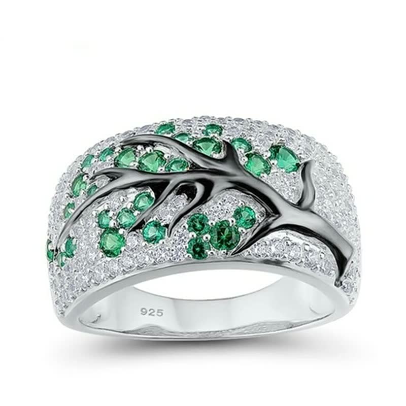 Flower Design Women's Ring | Elegant Floral Jewellery-Green-5-State of Style
