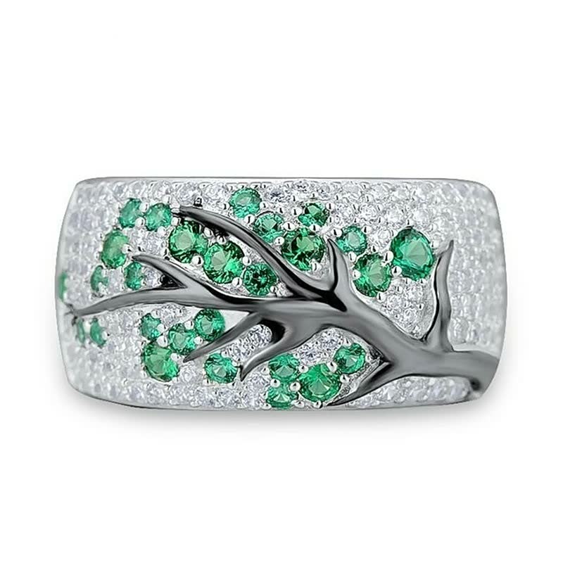 Flower Design Women's Ring | Elegant Floral Jewellery-Green-5-State of Style