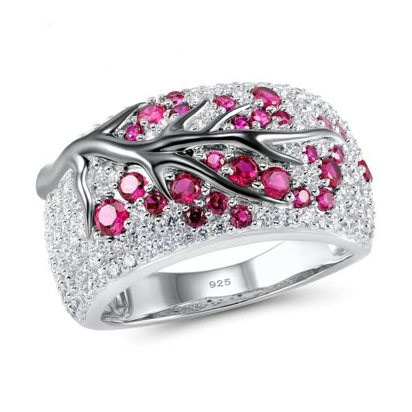 Flower Design Women's Ring | Elegant Floral Jewellery-Rose Red-5-State of Style
