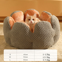 Flower-Shaped Pet Bed - PetBloom-Grey-S (40 cm)-State of Style