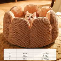 Flower-Shaped Pet Bed - PetBloom-Grey-S (40 cm)-State of Style