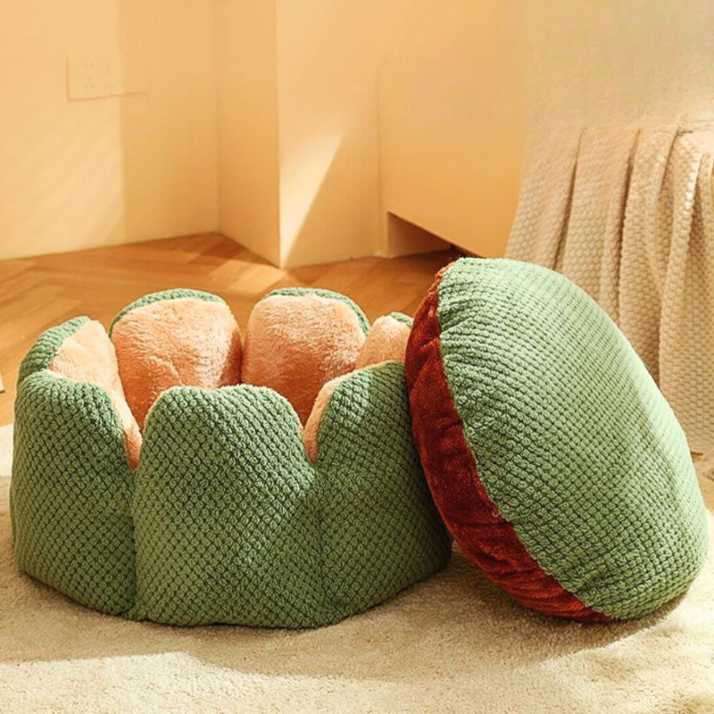 Flower-Shaped Pet Bed - PetBloom-Grey-S (40 cm)-State of Style