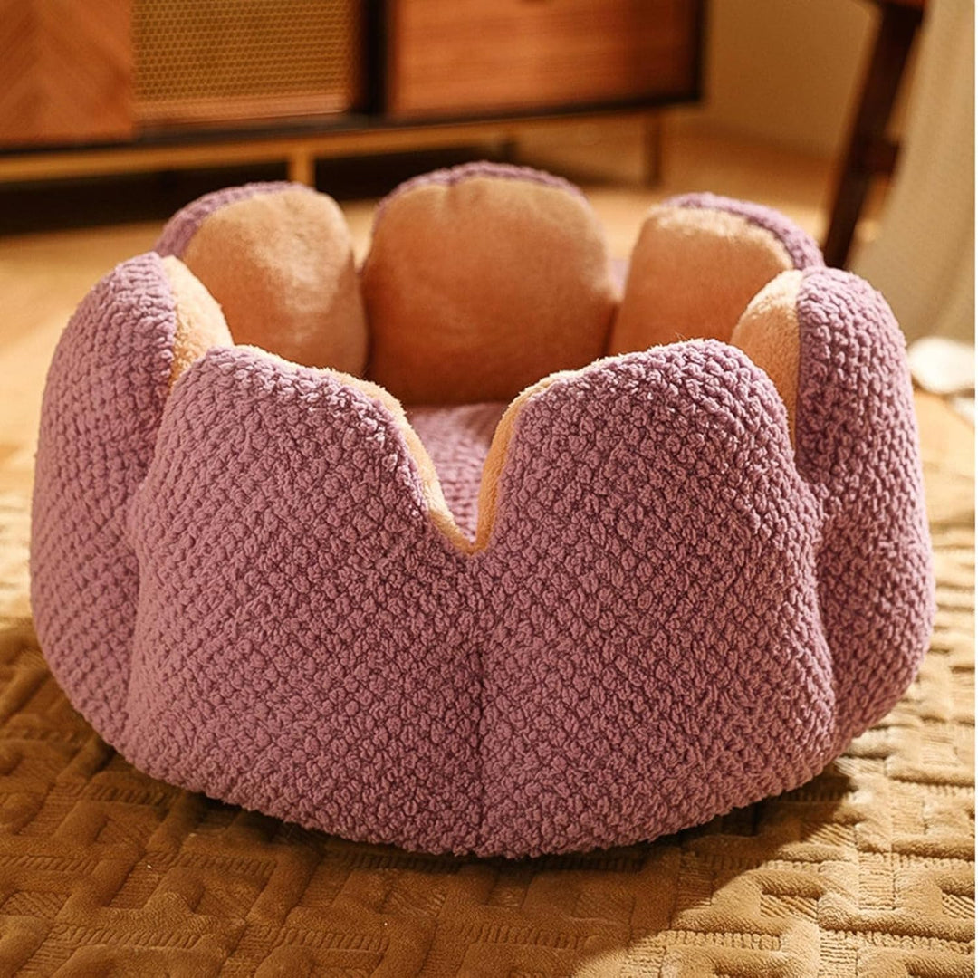 Flower-Shaped Pet Bed - PetBloom-Purple-S (40 cm)-State of Style
