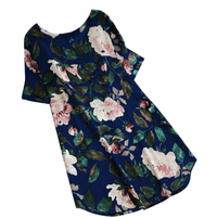 Flowered summer casual dress with short sleeves for women – Malina-White-S-State of Style