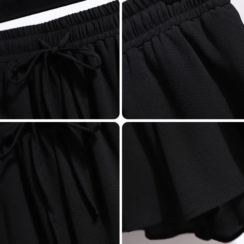 Flowy Chiffon Summer Shorts in Plus Size-White-2XL-State of Style