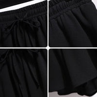 Flowy Chiffon Summer Shorts in Plus Size-White-2XL-State of Style