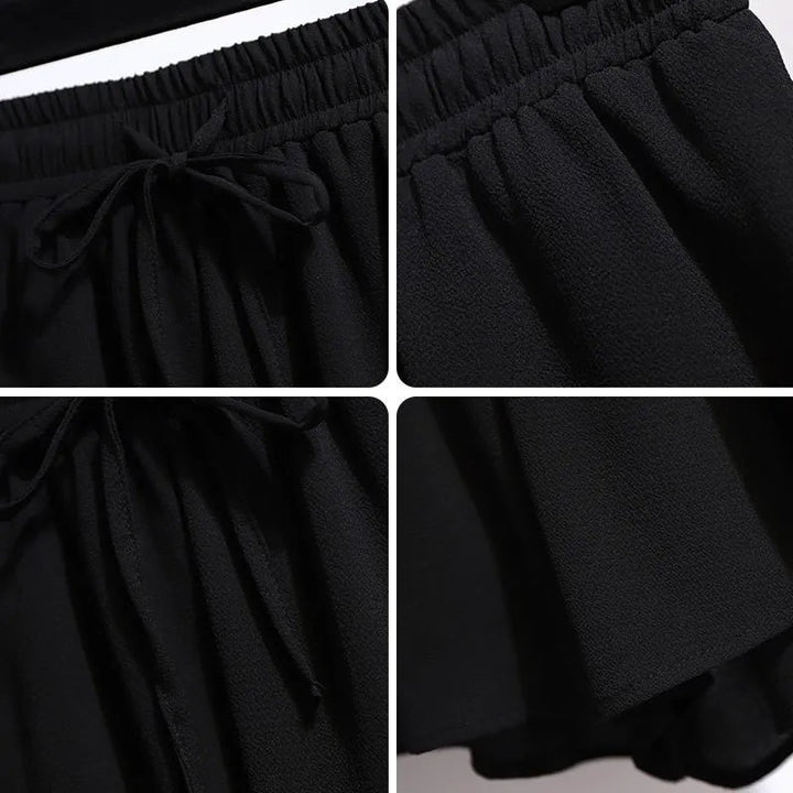 Flowy Chiffon Summer Shorts in Plus Size-White-2XL-State of Style