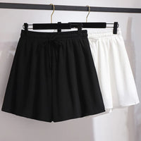 Flowy Chiffon Summer Shorts in Plus Size-White-2XL-State of Style
