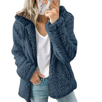 Fluffy Coat Jacket for Women | Stylish & Warm-Blue-S-State of Style