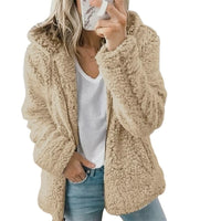 Fluffy Coat Jacket for Women | Stylish & Warm-Khaki-S-State of Style