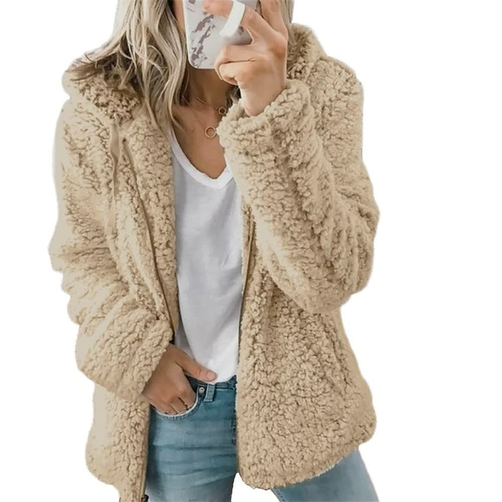 Fluffy Coat Jacket for Women | Stylish & Warm-Khaki-S-State of Style