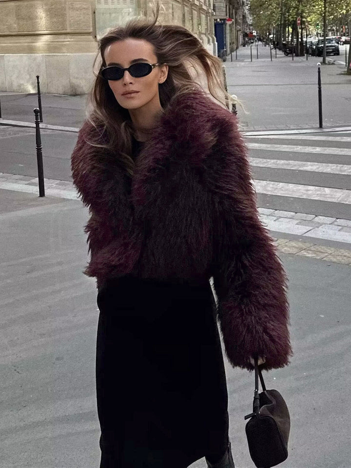 Fluffy Faux Fur Short Coat - Lina-XS-State of Style