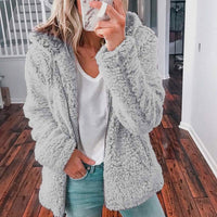 Fluffy Women's Hoodie Vest - Sofia-Light Grey-S-State of Style