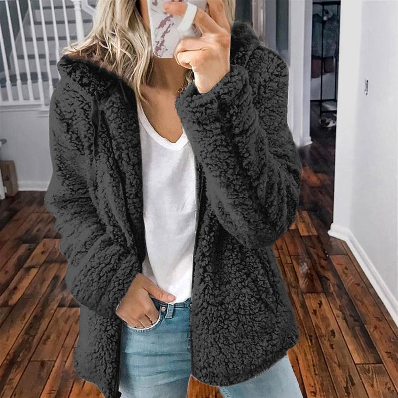 Fluffy Women's Hoodie Vest - Sofia-Pink-S-State of Style