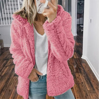Fluffy Women's Hoodie Vest - Sofia-Pink-S-State of Style