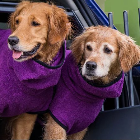 Fluffyheaven Liam Pet Bathrobe – Soft, Absorbent & Comfortable-Purple-S-State of Style