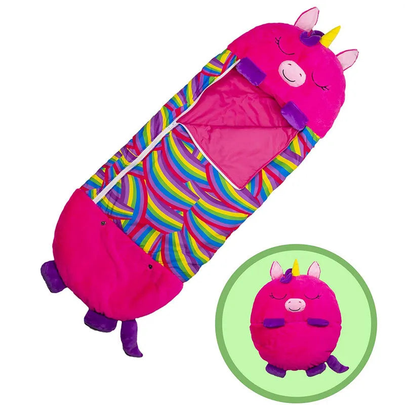 Foldable Kids' Sleeping Bag in Animal Shape – Snoozi-Pink Unicorn-135x50cm-State of Style