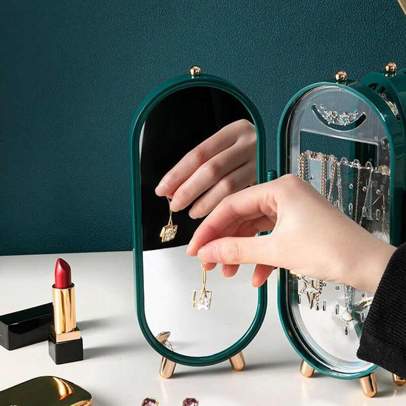 Foldable Oval Jewellery Organiser | Travel Case-WHITE-State of Style
