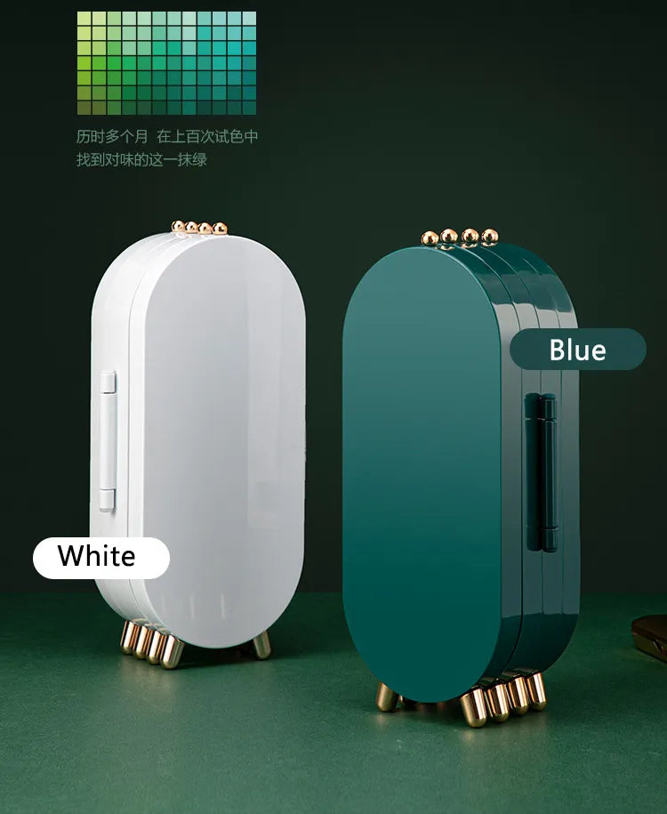 Foldable Oval Jewellery Organiser | Travel Case-WHITE-State of Style
