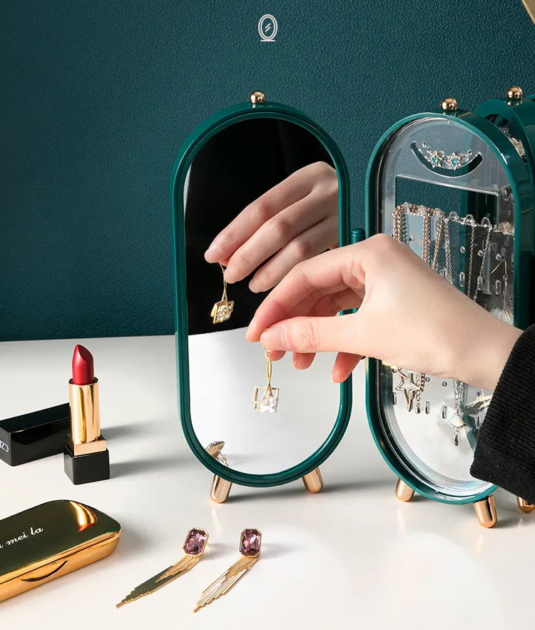 Foldable Oval Jewellery Organiser | Travel Case-WHITE-State of Style