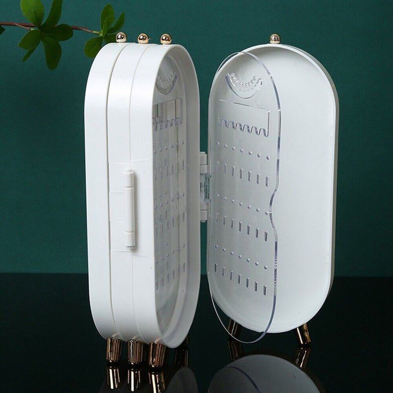 Foldable Oval Jewellery Organiser | Travel Case-WHITE-State of Style