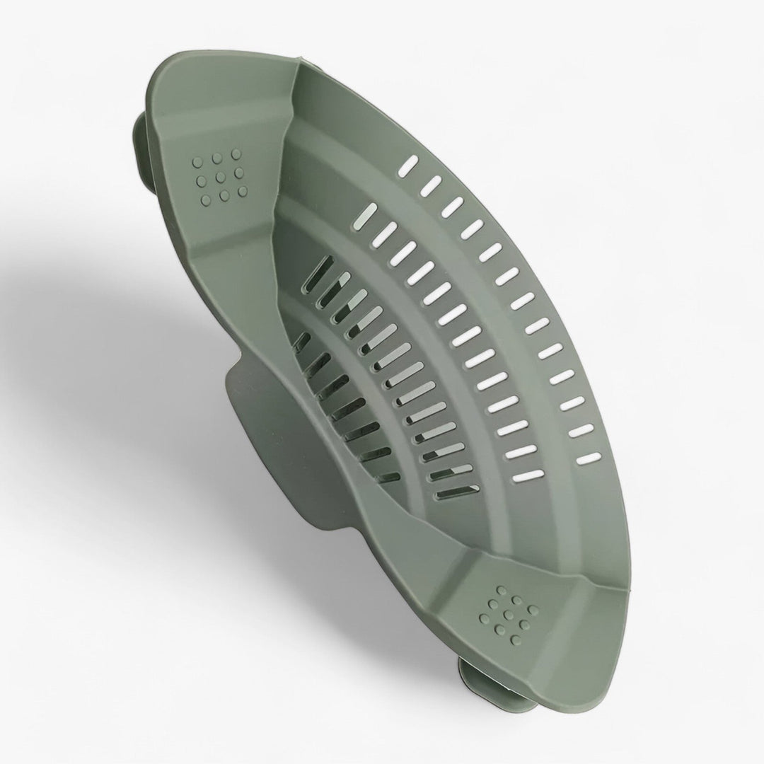 Foldable Silicone Kitchen Strainer – FlexiStrain-Grey-State of Style