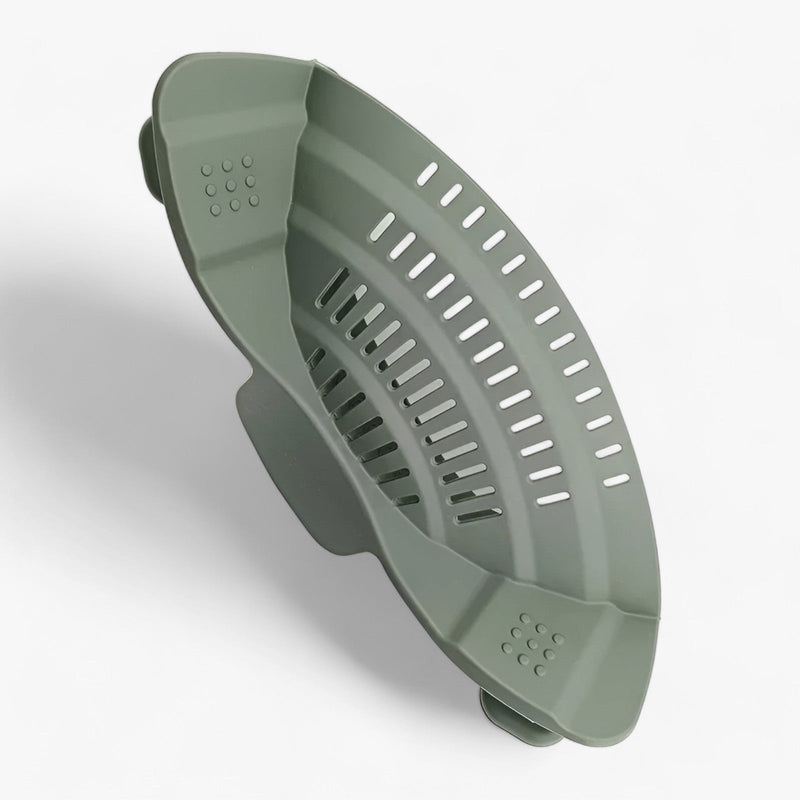 Foldable Silicone Kitchen Strainer – FlexiStrain-Grey-State of Style