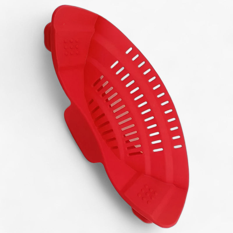 Foldable Silicone Kitchen Strainer – FlexiStrain-Red-State of Style