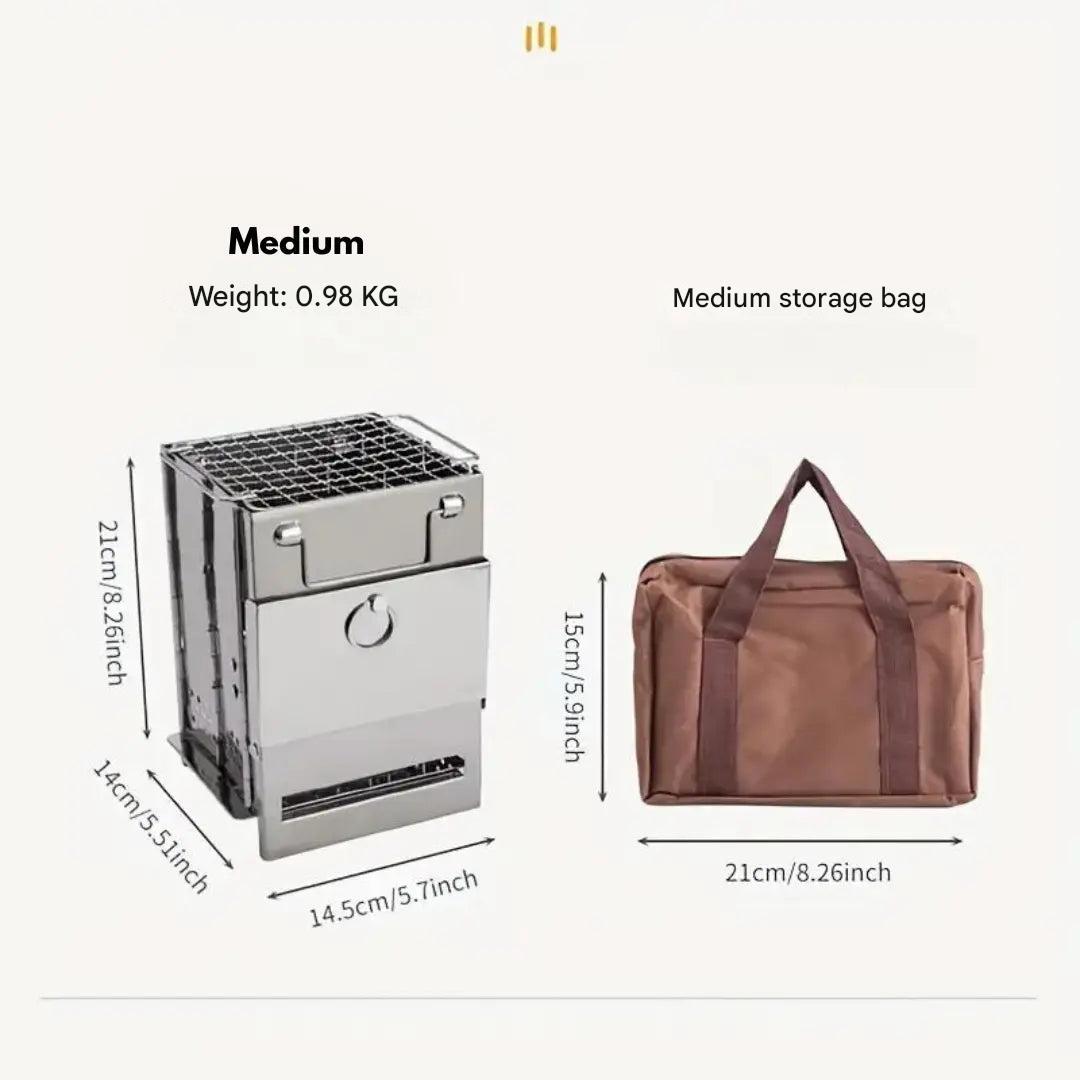 Foldable Stainless Steel Wood Stove - TrailFlame-Medium-State of Style