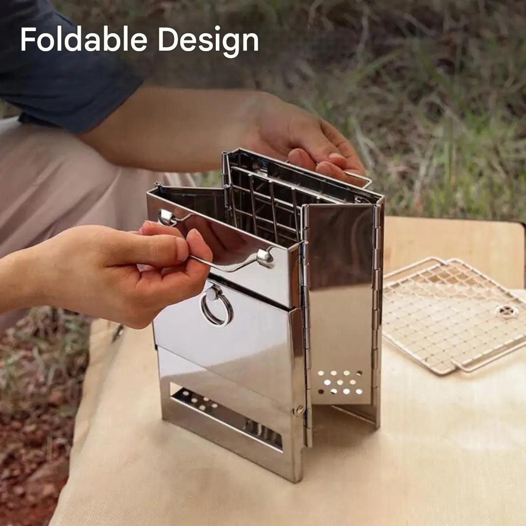 Foldable Stainless Steel Wood Stove - TrailFlame-Medium-State of Style
