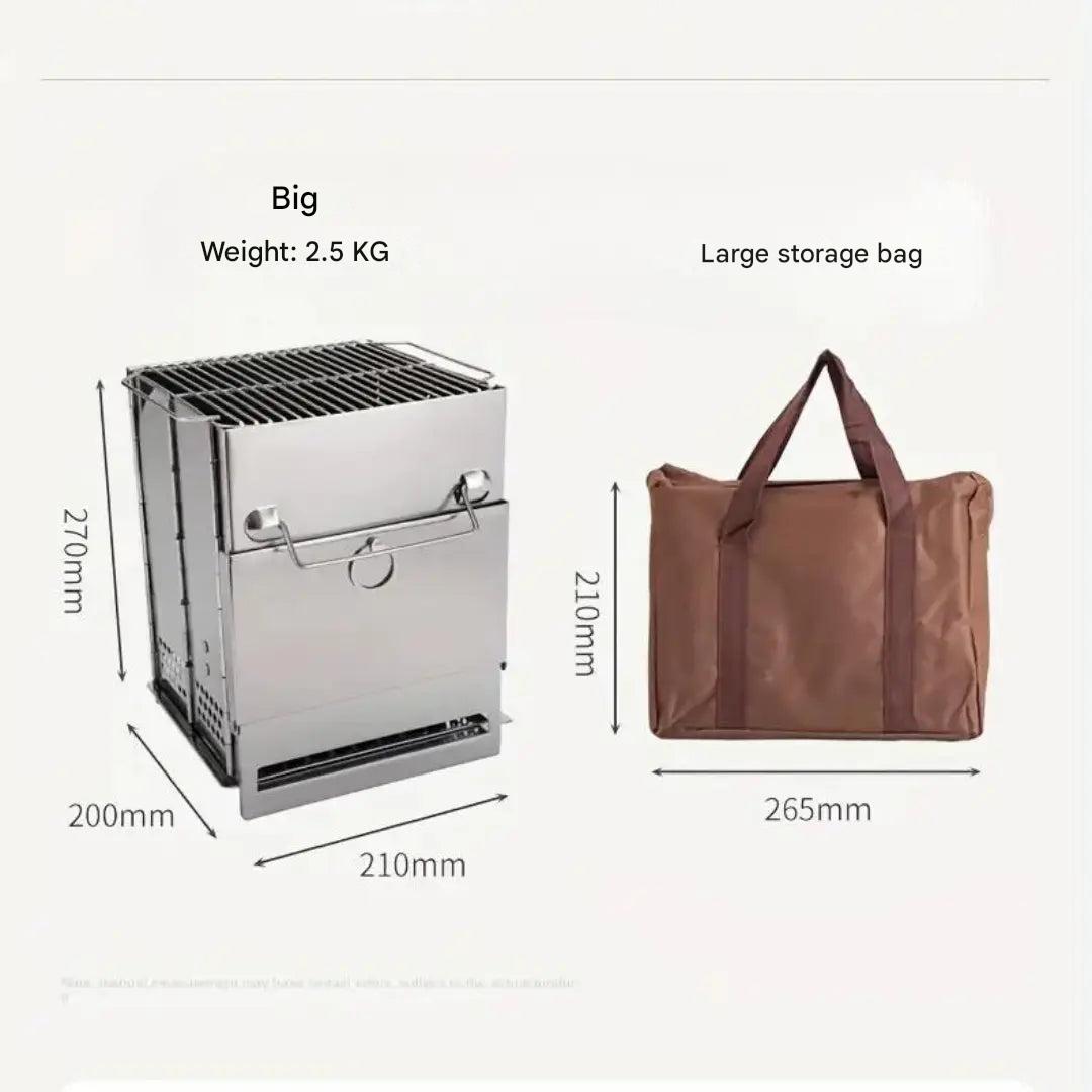 Foldable Stainless Steel Wood Stove - TrailFlame-Medium-State of Style