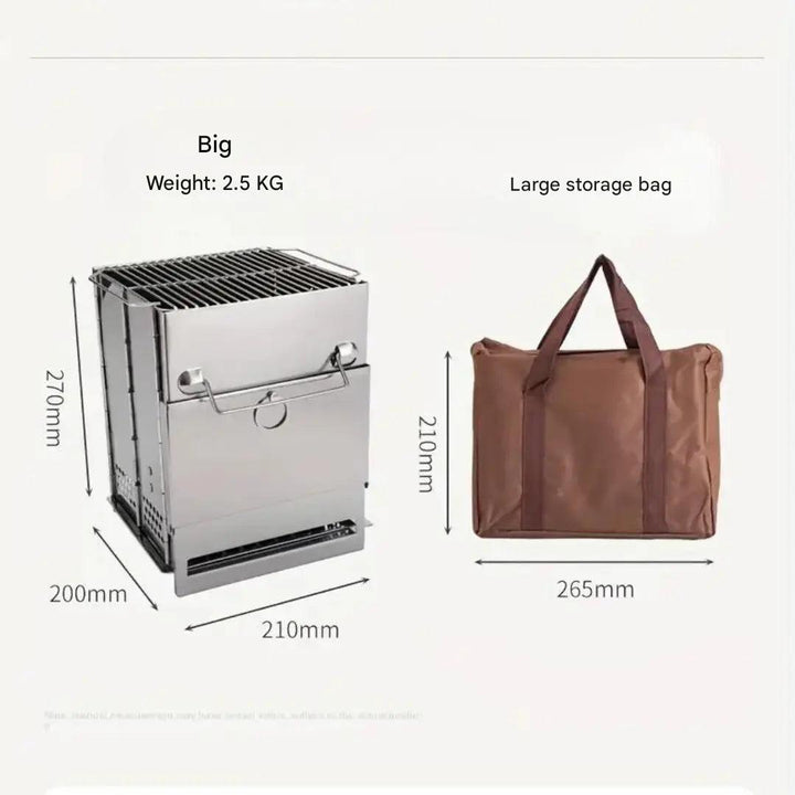 Foldable Stainless Steel Wood Stove - TrailFlame-Medium-State of Style