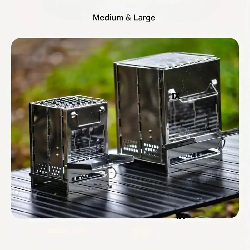 Foldable Stainless Steel Wood Stove - TrailFlame-Medium-State of Style