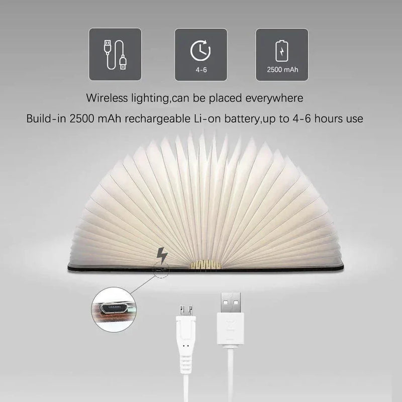 Folding Book Lamp with Warm LED Lighting - StoryGlow-State of Style