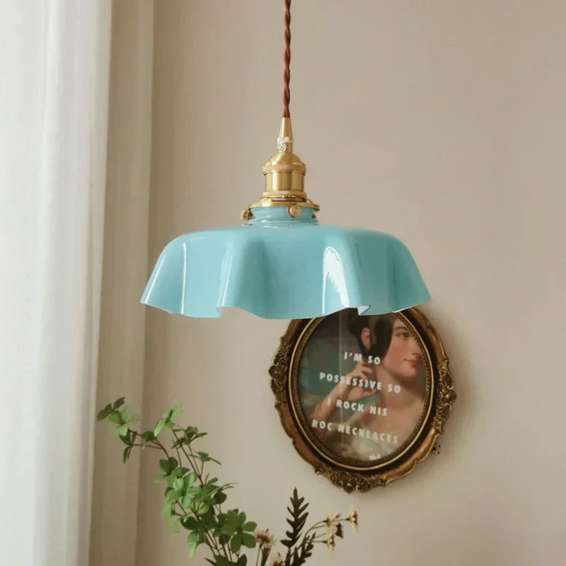 French Brass Pendant Light - BrassChic-Cream Yellow-Warm White-State of Style