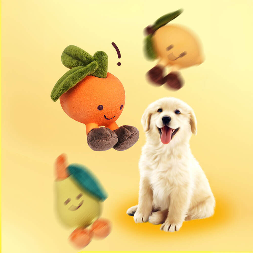 Fruity Dog Squeaky Toy - FruityChew-Orange-State of Style