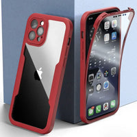 Full-Cover Clear Shockproof Phone Case with Lens & Screen Guard – 1+1 FREE-Red-IPhone 13Pro Max-State of Style