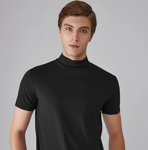 Function shirt with turtleneck for men – Adrian-Black-S-State of Style