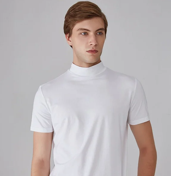 Function shirt with turtleneck for men – Adrian-White-S-State of Style