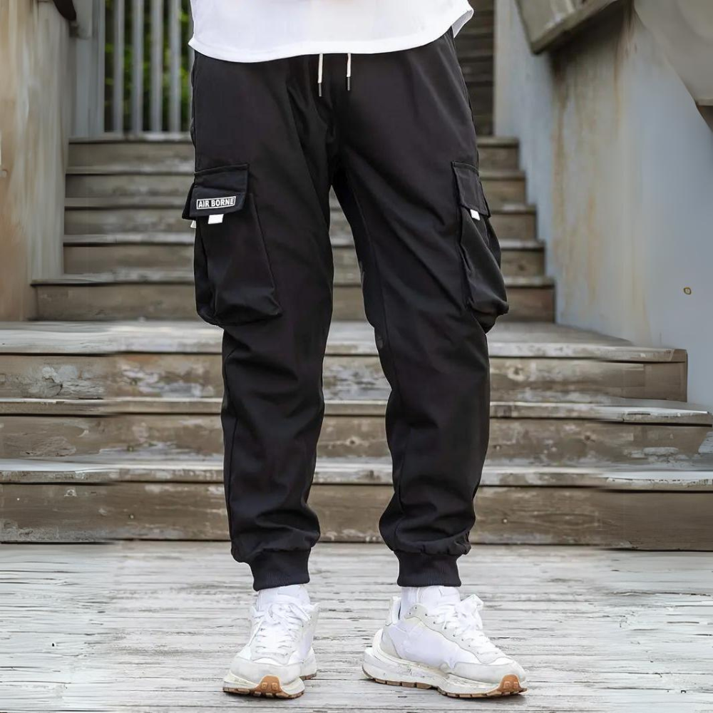 Functional Cargo Pants with Drawstring - Maxwell-Black-S-State of Style
