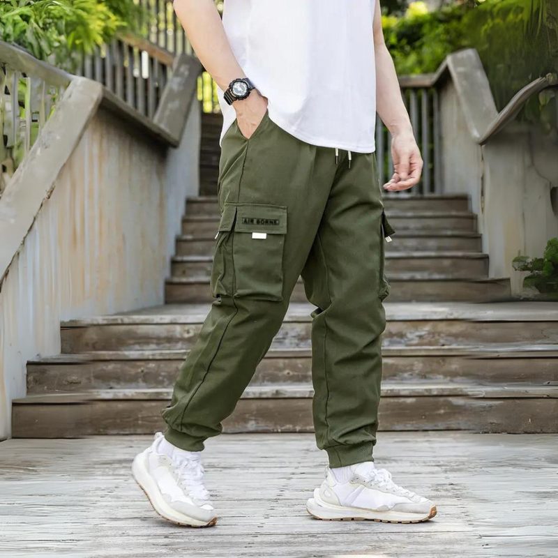 Functional Cargo Pants with Drawstring - Maxwell-Blue-S-State of Style