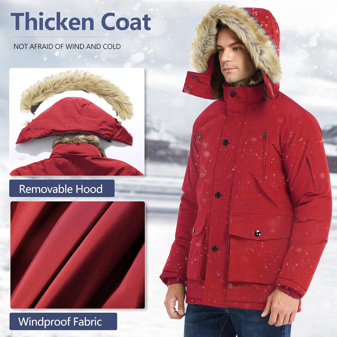 Gabriel Men's Winter Jacket with Detachable Hood-Black-S-State of Style