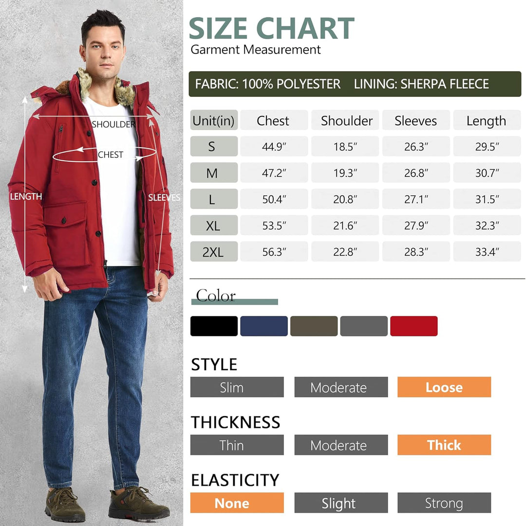 Gabriel Men's Winter Jacket with Detachable Hood-Black-S-State of Style