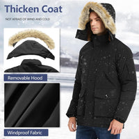Gabriel Men's Winter Jacket with Detachable Hood-Black-S-State of Style