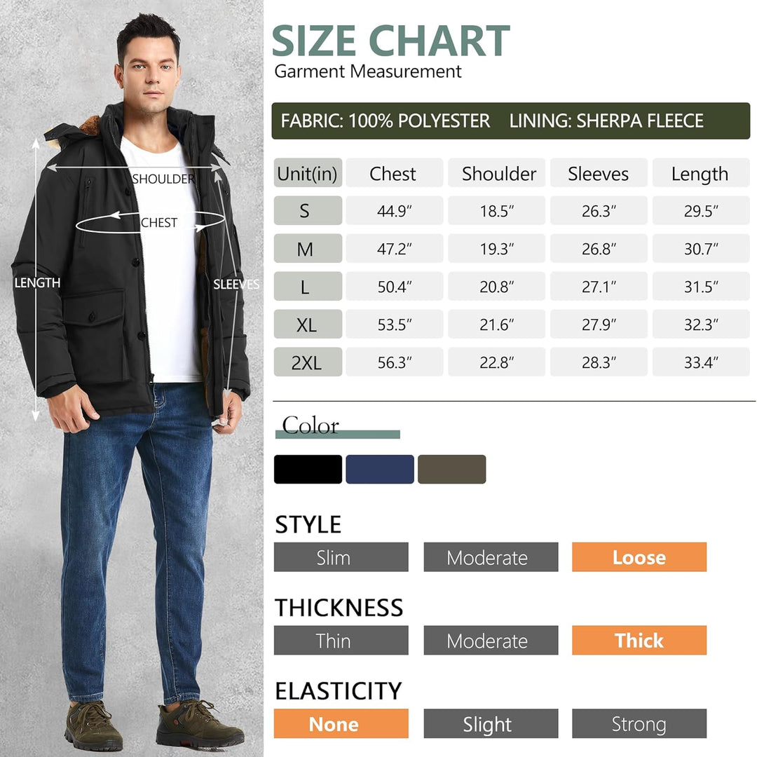 Gabriel Men's Winter Jacket with Detachable Hood-Black-S-State of Style