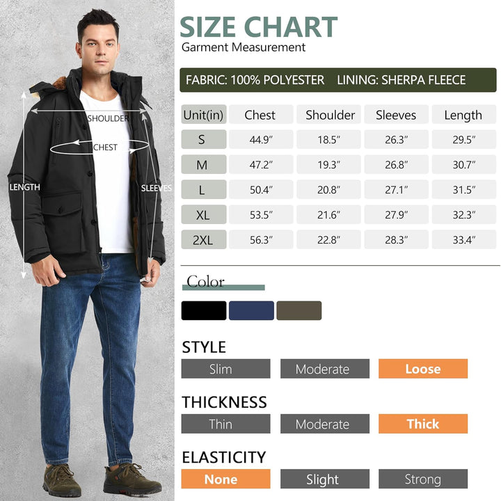 Gabriel Men's Winter Jacket with Detachable Hood-Black-S-State of Style