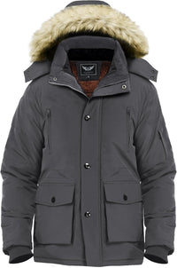 Gabriel Men's Winter Jacket with Detachable Hood-Black-S-State of Style