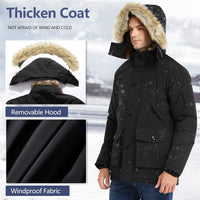 Gabriel Men's Winter Jacket with Detachable Hood-Black-S-State of Style