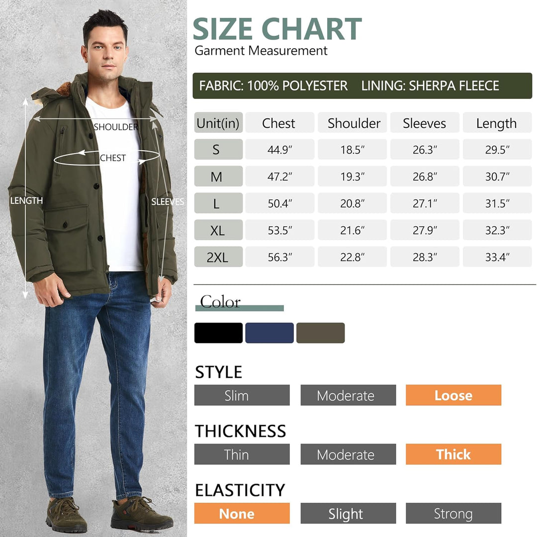 Gabriel Men's Winter Jacket with Detachable Hood-Black-S-State of Style